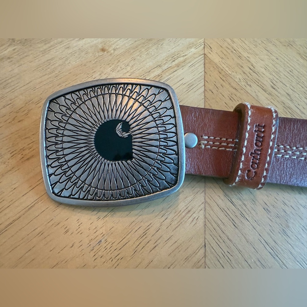Women’s Carhartt Nubuck Genuine Leather Belt and Buckle 🤎 Size S